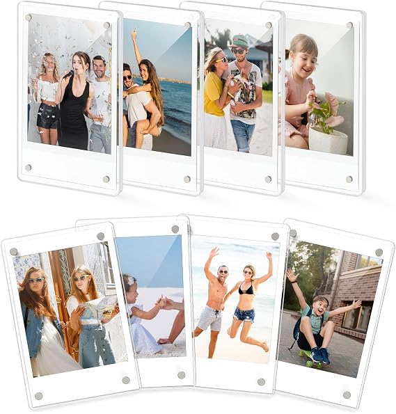 DomeStar Magnetic Picture Frames for Refrigerator 2.4x3.5 Inch, 8 Pack