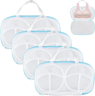 4pcs Bra Washing Bags,Underwear Brassiere Washing Bags, Bra Laundry Bag Exclusive Underwear Washing Bags with Zipper for Women Laundry Storage 32A-36C Cup
