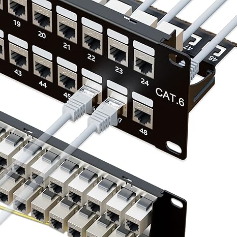 iwillink Cat6 Shielded Patch Panel 48 Port with RJ45 Keystone Coupler