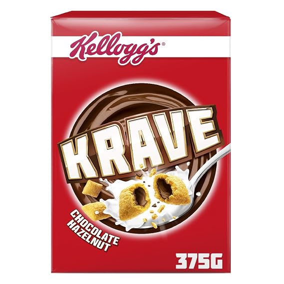 Kellogg's Krave Chocolate Hazelnut Cereal, 375 g