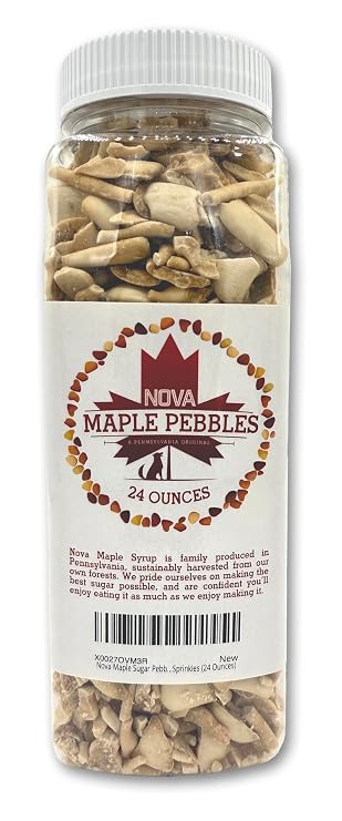 Nova Maple Sugar Pebbles - Pure Maple Syrup Sugar Chunks and Sprinkles (24 Ounces)