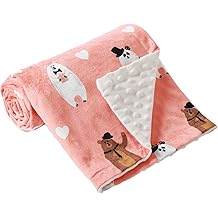 Baby Blanket Ultra Soft Double Layer with Dotted Backing Receiving Blankets Toddler Baby Nursery Bed Blankets Shower Gifts(Bear,80 * 120cm)