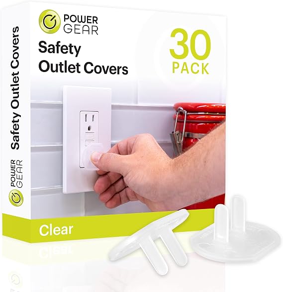 Power Gear Electrical Outlet Baby Proof Covers, 30 Pack, Clear