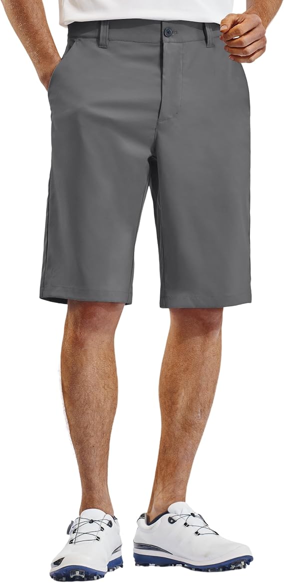 PULI Men's Golf Shorts 10/12 Inch Inseam Quick Dry Breathable Lightweight