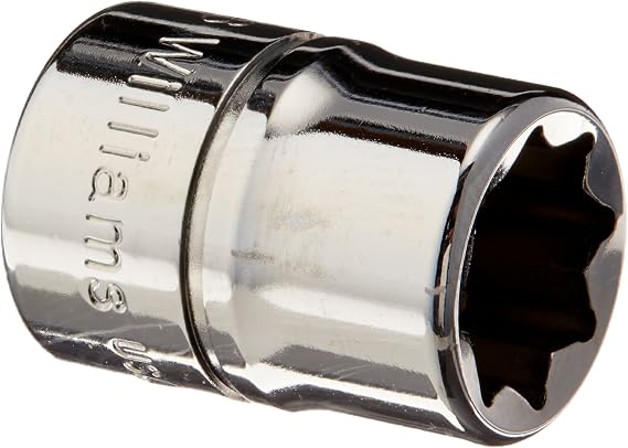 Williams JHWBD-812 SuperTorque 3/8-Inch Drive Shallow 8-Point 3/8-Inch Socket with Lobular Openings and Chrome Finish