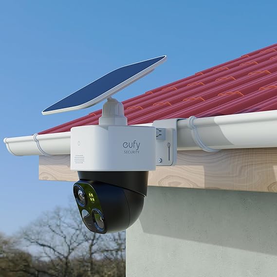 Outdoor Gutter Mount Bracket for Eufy S340, Adjustable, Weatherproof and Flexible Bracket Compatible with Eufy S340 Solar Camera (White)