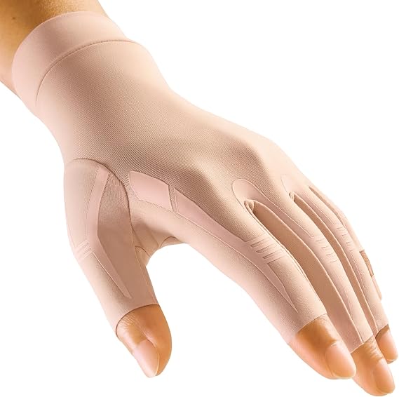 FREETOO Support Arthritis Gloves Women Men, Fingerless Compression Gloves