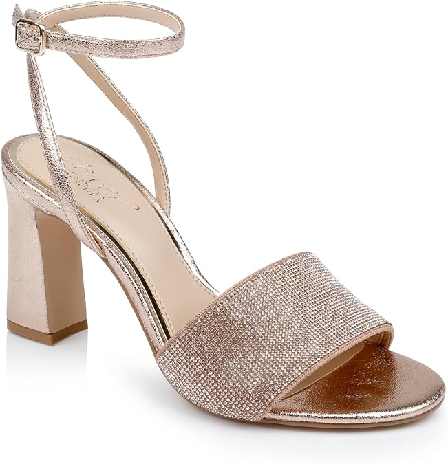 Jewel Badgley Mischka Hattie Block Heel Sandal with Ankle Strap