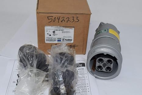 New Appleton ARC6034BC Pin & Sleeve Connector, 60A, 4600V, 4P3W Plug