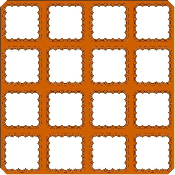 1x16 Scalloped Shape Square Multi Cutter