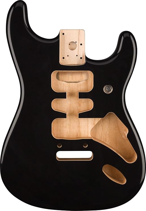 Fender Deluxe Series Stratocaster HSH Alder 2 Point Bridge Mount - Black