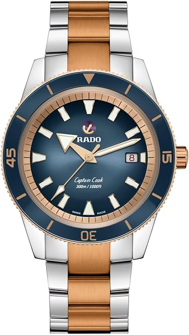 Rado - Captain Cook - Men's Automatic Swiss Watch - 42mm Blue Dial with Date - Stainless Steel Bracelet - R32137203