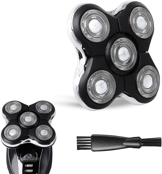 5 Dual Blade Pro Replacement Heads for Remington Balder Pro XR7000 Head shaver replacement blades for close, smooth shave, dry/wet use