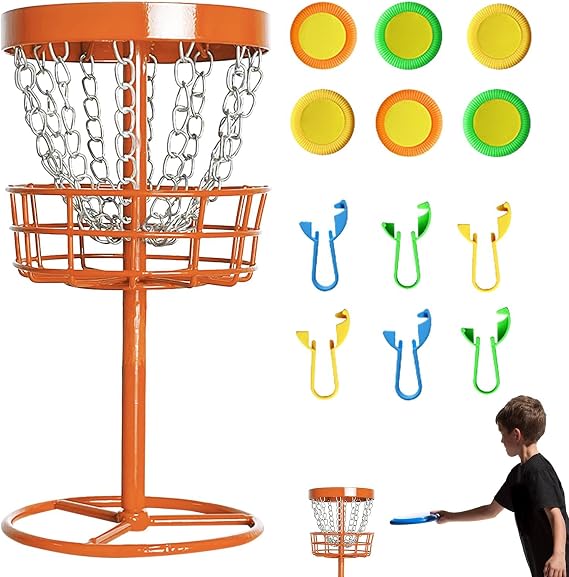 Portable Disc Golf Basket, Disc Golf Basket - Heavy Duty Throat Training Net Basket - Portable Pitching Toy, Outdoor Sports Accessories Equipment for Beginners and Golf Enthusiasts