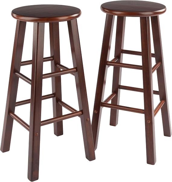 Ergode Wood Element Bar Stool Set - Elegant, Durable, Versatile Kitchen Seating (Brown)