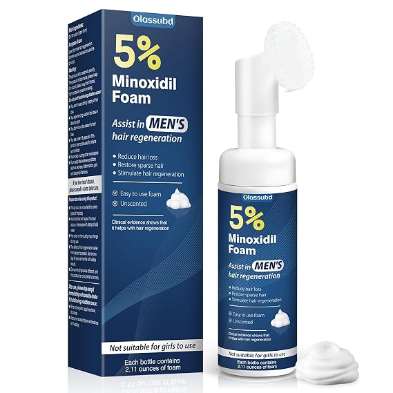 5% Minoxidil Foam Hair Growth for Men Receding Hairline 1 Pack 2.11oz Each