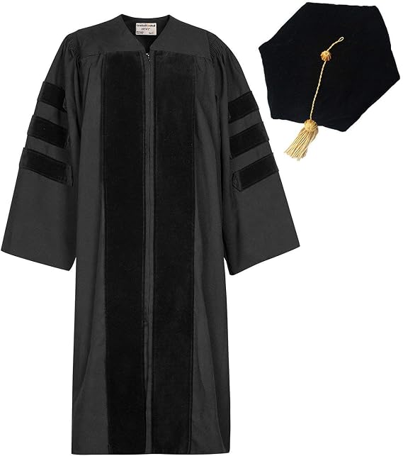 GraduationMall Classic Doctoral Graduation Gown Tam Set