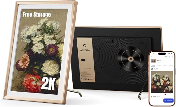 ARZOPA 2K Digital Picture Frame 14 Inch Free Cloud Storage No Subscription