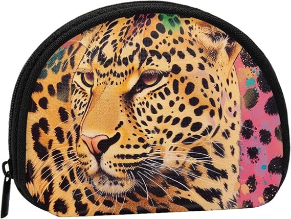 Fun leopard print Printed Coin Purse Cute Mini Pouch Change Wallet Zipper Coin Pouch for Women
