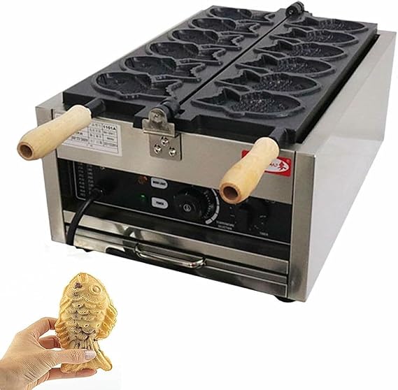 Electric Waffle Maker, Commercial Use, Fish Waffle Maker, Non-Stick, Double Pan, Jam, Ice Cream Waffle Maker, Adjustable from 50 to 300 degrees Celsius