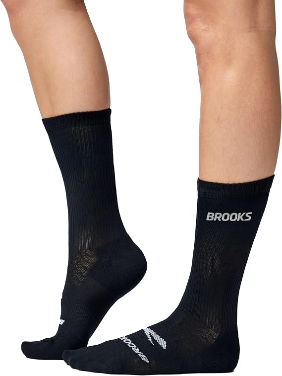 Brooks Run-In Crew Sock 3-Pack, Crew Length, Arch Support, Running Socks