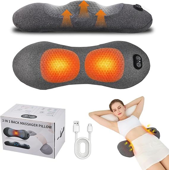 3-in-1 Rechargeable Smooth Triple Fusion Back Massager with Heat