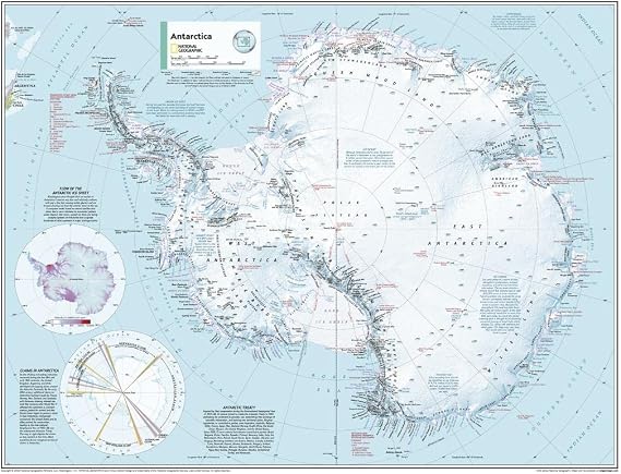 National Geographic Maps: Antarctica Wall Map - Compact - 21.5 x 16.25 inches