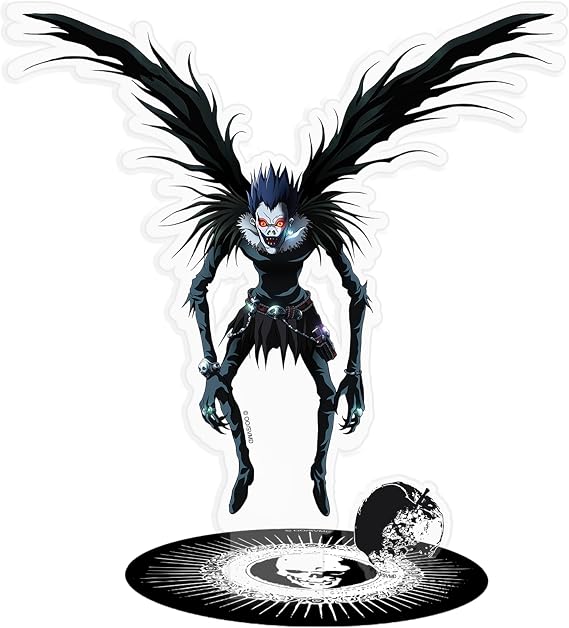 ABYSTYLE Death Note Ryuk Acrylic Figure Set 4" 3-Piece Display with Base & Logo | Collectible Anime Desktop Accessories Gift