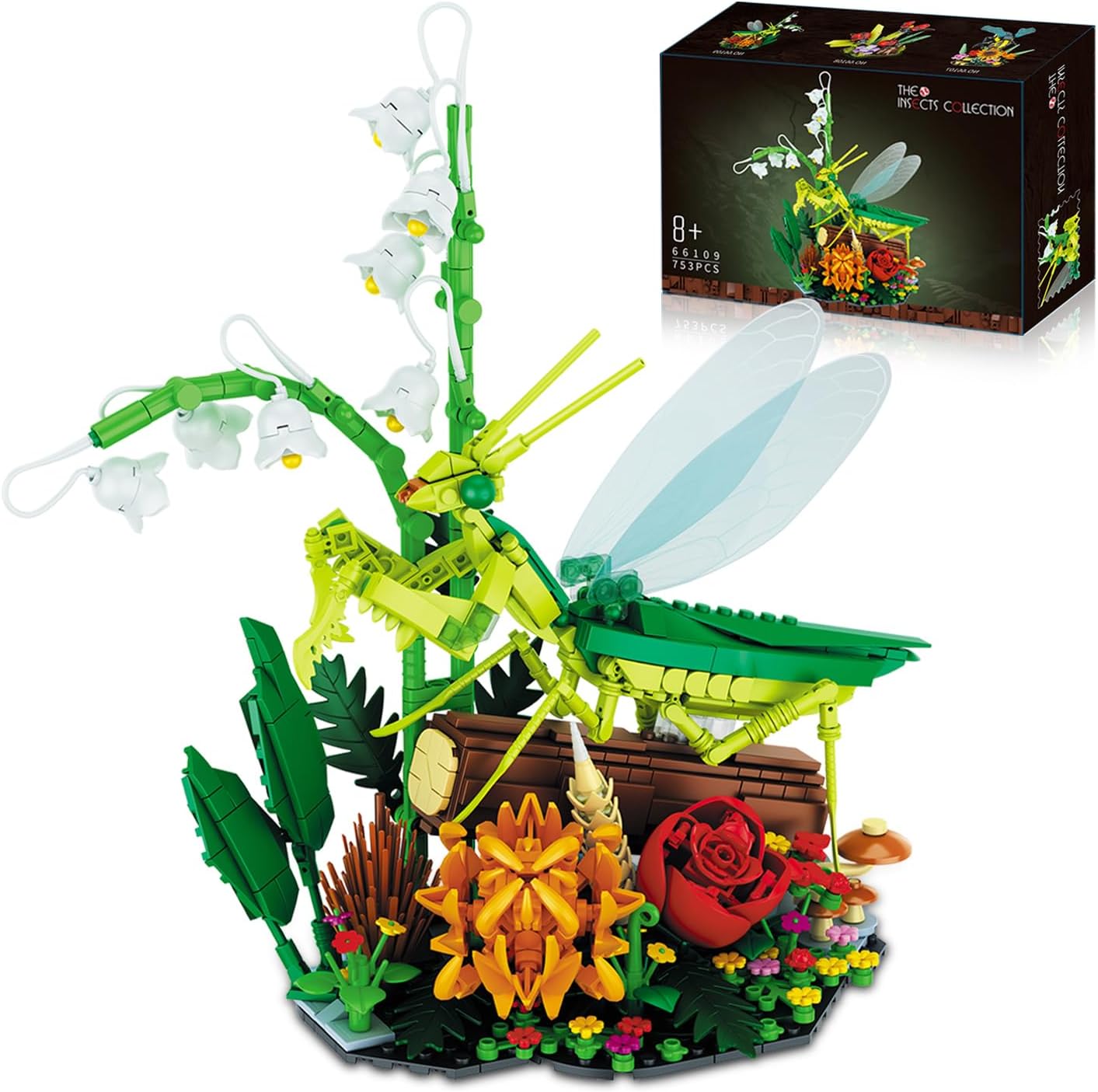 Insect Building Set, Insect Collection, Lego Idea Reptile Animal Mantis Display Model, Insect Insect Collection, STEM Creative Gift for Adults or Boys Girls 8 9 10 11 753 Pieces