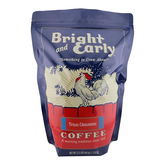 Bright and Early Texas Cinnamon - 2.5 LB Bag Ground Coffee, Medium Roast Cafe De Ollo - Pack of One