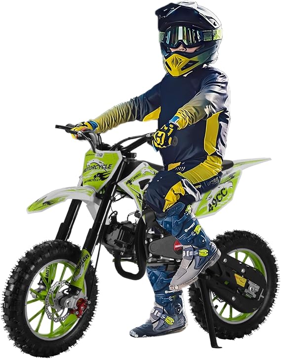 50CC Kids Dirt Bike,2-Stroke Gas Powered Motocross Motorcycle for Boys & Girls Ages 8-12,Upgrade Pit Bike Mini Motorcycle for kids,Off-Road Mini Bike with Dual Disc Brakes & 40KM/H Max Speed