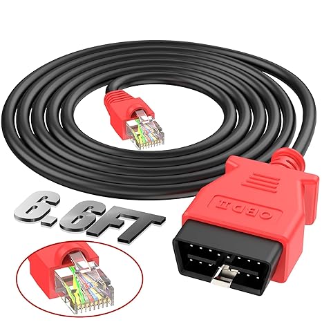 Autel Enet OBD 2 Cable for BMW F G Series Coding, Ethernet to OBDII Cable