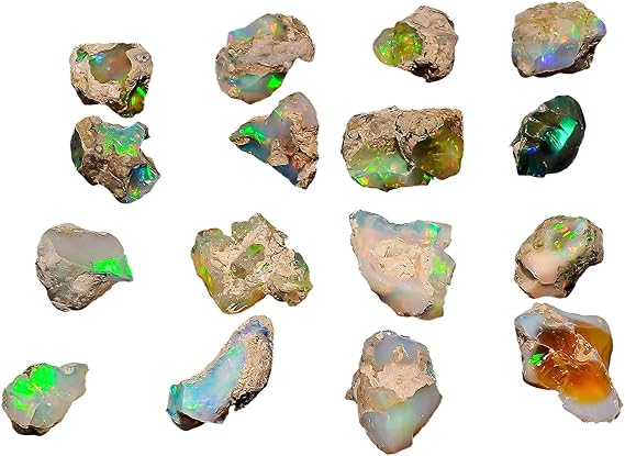 25 carats Ultra Fire Opal, Natural Ethiopian Opal, Rough Gemstone, Raw Crystals, Energy Healing Crystals | 2-3pcs | 12-16mm size