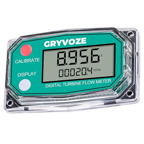 Replacement Panel for GRYVOZE Flow Meter, Compatible with Rectangular Digital Turbine Flow Meters (All Sizes), Supports Power-Saving Mode, Factory-Calibrated & Ready to Use.(Coil Panel)