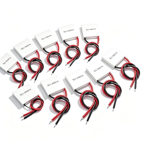 TEC1-04902 Thermoelectric Cooler Peltier Module, 5V 10W 2A, 20mm x 20mm Heatsink,Compatible with Gaming Consoles,10 Pack Used in Electronic Devices,Small Refrigeration Systems,and More