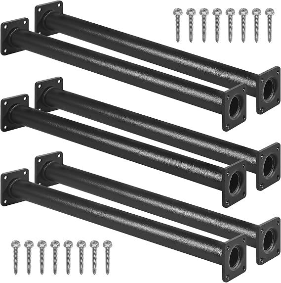 6 Pcs Black Outdoor Monkey Bars Ladder Rungs Playground Accessories | Heavy Duty Solid Constructed, Non-Slip Matte Powder Coated Weather Resistant, Hardware Include, Playset Swing Set Jungle Gym