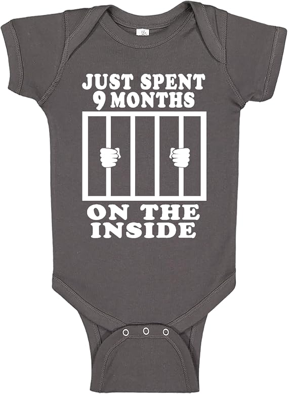 Reaxion Funny Cute Baby Boy Girl Handmade Clothes Infant Just Spent 9 Months On The Inside Bodysuits