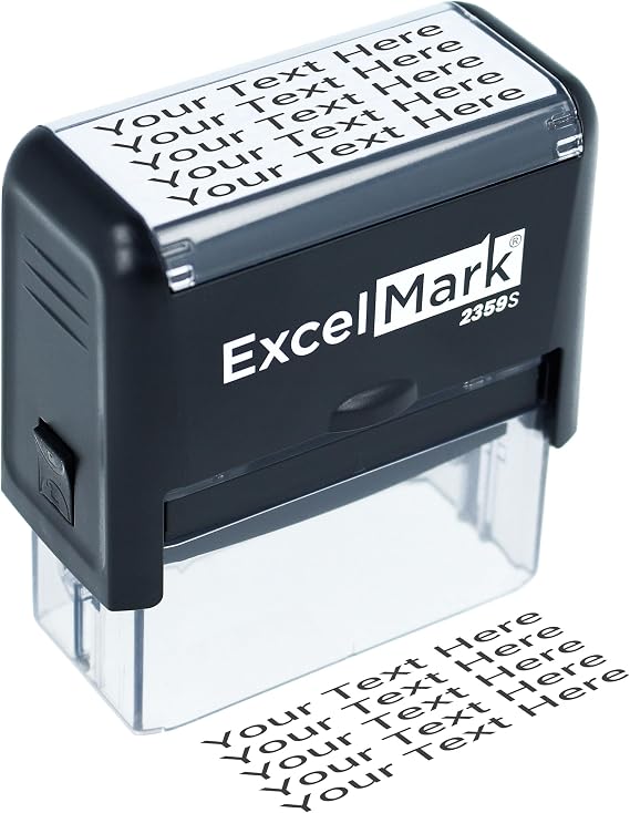 ExcelMark Custom Rubber Stamp, Round, Black, Large