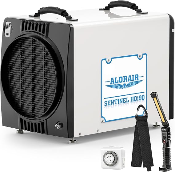 ALORAIR Duct-able Version-HDi90 Crawl Space Dehumidifiers Bundle - Commercial Dehumidifier + Accessories Package, Auto Defrost Crawlspaces Dehumidifiers
