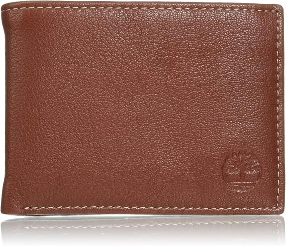 Timberland Men's Genuine Leather RFID Blocking Passcase Security Wallet, Brown, One Size