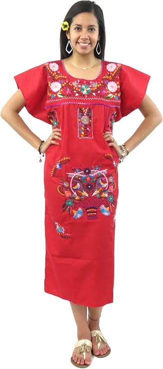 Mexican Dress Puebla Hand Embroidered