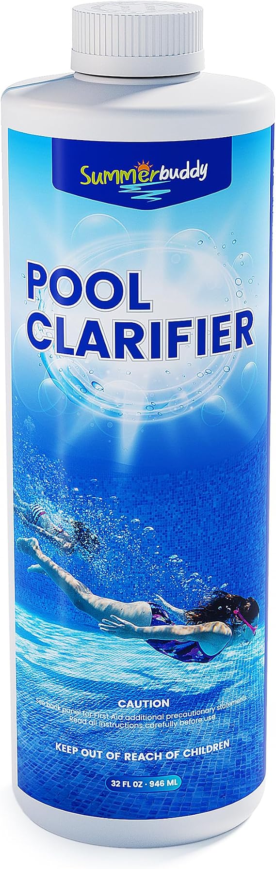 Super Pool Clarifier for Above Ground and Inground Pools, 32 oz | Fast-Acting, Binds Fine Particles, Crystal Clear Water, Boosts Filtration, Works with All Pool Types, Silky-Smooth Water Feel