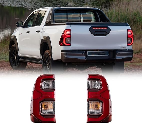 Rear Tail Light Assembly Fit for 2020 2021 2022 2023 Toyota Hilux Revo M70 SR5 Tail Light Assembly Car Accessories Passenger Side Brake Light, Turn Signal, Reverse Lights, DRL, Right