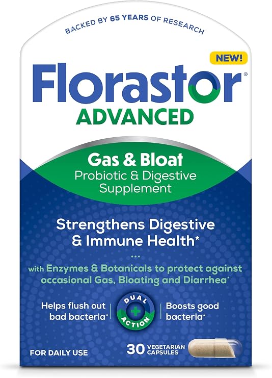 Florastor Advanced Gas & Bloat Probiotic, 30 Capsules