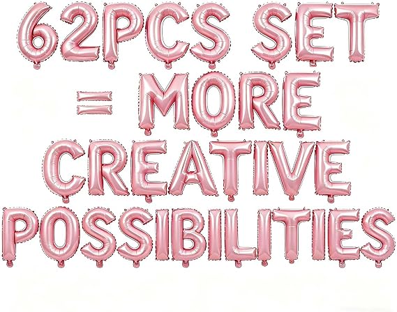 62 Pcs Pastel Pink Letter Balloons, Custom 2 Set A-Z Set for Personalizing Names & Phrases Party Supplies Banners - with 1 Set ABEILMNOPS for Wedding/Birthdays Party Decoration Banner Custom Phrase