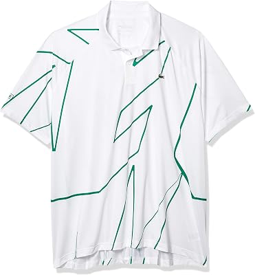 Lacoste Mens Sport Novak Djokovic Allover Print Technical Polo Shirt, WhiteYucca, L