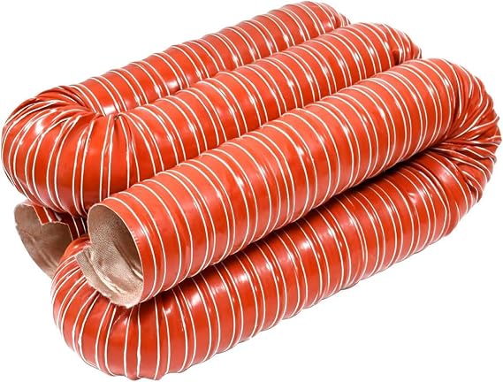 High Temperature Duct, Portable Red Silicone Air Duct Hose For Auto Shop Dryer Power Generator Ac, Flexible Exhaust Ducts ,Air Duct Induction Intake Pipe Hose With Clamps & Steel 25mm(1")L-1m(3.3ft)