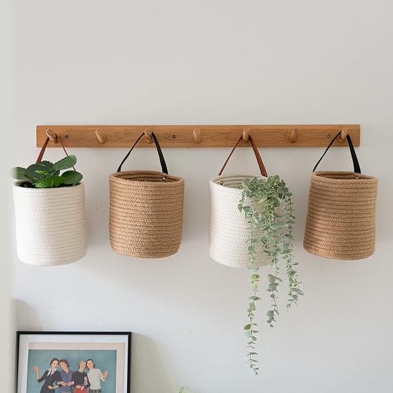 Goodpick Woven Hanging Basket Set (Set of 2)