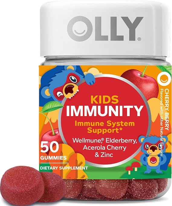 OLLY Kids Immunity, Immune Support Gummy ,* Cherry Berry - 50 Count