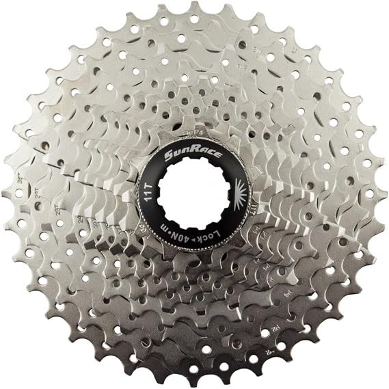 SUNRACE Cassettes & COGS CS-MS 10s Cassette 11-36t 10sp 11,13,15,17,19,21,24,28,32,36 Metallic Silver 348g
